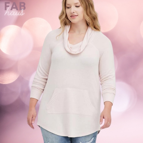 torrid Tops - Torrid | TUNIC SWEATSHIRT - SUPER SOFT COWL NECK PINK